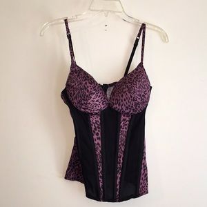 Charlotte Russe Deep Lavender Animal Print Corset